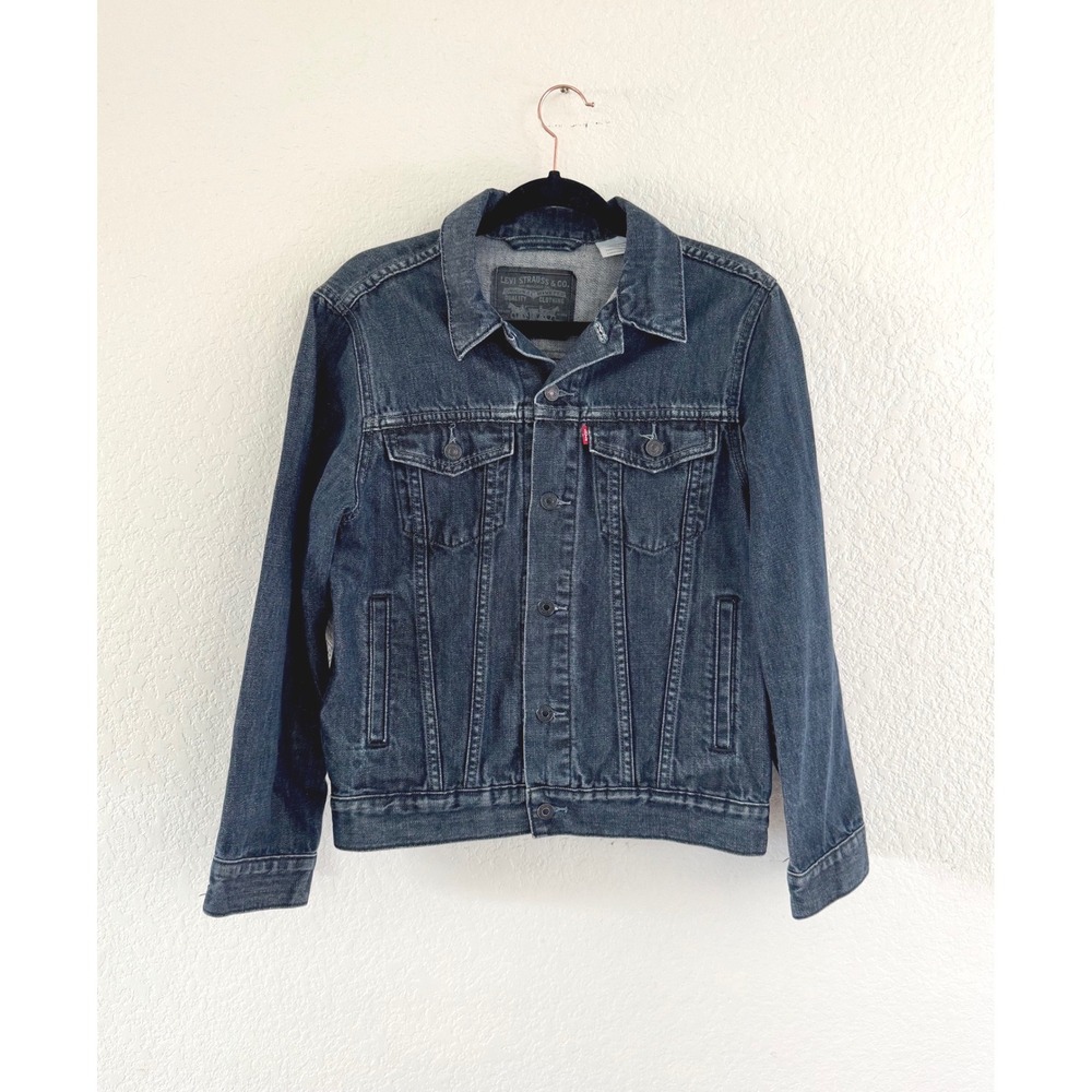 Levis Jacket Dark Wash Indigo Cotton Trucker Denim Mens S Small